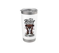 La mejor vida con un Staffordshire Bull Terrier Vaso térmico de acero inoxidable de doble pared