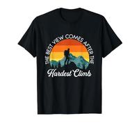 La Mejor Vista Viene después de la Escalada más Dura Camiseta gráfica económica, Hombre, Negro, M