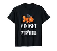 La mentalidad es Todo Divertido tiburón pez Dorado Motivacional Camiseta gráfica económica