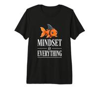 La mentalidad es Todo Divertido tiburón pez Dorado Motivacional Camiseta Premium