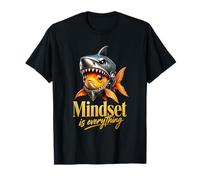 La mentalidad es Todo Goldfish Shark Divertido audaz Motivacional Camiseta
