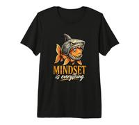 La mentalidad es Todo Goldfish Shark Inspirando Motivacional Camiseta Premium