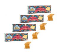 La Mère Poulard® | Galletas de Mantequilla Pura | Galletas De Mantequilla Tradicionales Cuadradas | Panecillos de Mantequilla - 4 x 145 Gr