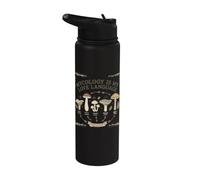 La micología es mi amor Lenguaje Cazador de hongos Amante de los hongos Stainless Steel Insulated Water Bottle