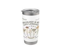 La micología es mi amor Lenguaje Cazador de hongos Amante de los hongos Vaso térmico de acero inoxidable de doble pared