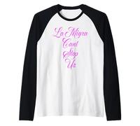 La Migra no Puede detenernos Inmigración Mexicana Orgullo Chicano Raza Camiseta Manga Raglan