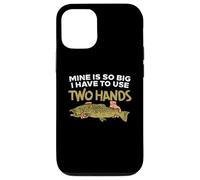 La mina de pesca de truchas es tan grande que tengo que usar dos manos Carcasa para iPhone 12/12 Pro