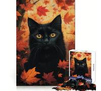 La Mirada del Gato en otoño - Rompecabezas de 1000 Piezas para Adolescentes, Habilidad cognitiva, Placer Relajante, Cerradura sólida, Arte, (38x26cm)