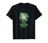 La Mirada Femenina Gorgona Medusa Ilustración Serpientes Verdes Camiseta gráfica económica