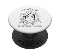La Mirada Femenina petrifica el patriarcado Funny Medusa Feminismo PopSockets PopGrip Adhesivo