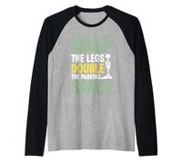 La mitad de las piernas doblan el espacio de estacionamiento amputado Camiseta Manga Raglan