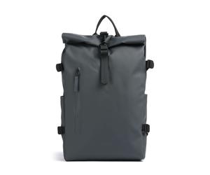 La mochila Rains Rolltop Large es una compañera estilosa y práctica para tus aventuras urbanas y desplazamientos diarios. Está hecha de un resistente tejido de poliuretano repelente al agua que mantie