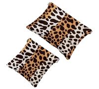 La moda se une a la función: bolsa de maquillaje impermeable Art Leopard Print-389 - Bolsa portátil, multicolor, A:7.1x5.8in/18x14.8cm,B:4.7x4.5in/12x11.5cm