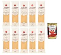 La Molisana Linguine N.6 - 10 × 500 g (5 kg) - 100% sémola de trigo duro, permanece al dente, superficie rugosa para una perfecta adherencia de salsas, pasta italiana para pescados y mariscos + polpa