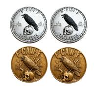 La Moneda F-Caw-F: ¡para Aquellos Que se ríen de la Vida y no Les importan Nada! Divertida Moneda de Cuervo de Libertad y Humor, Moneda de Metal de Doble Cara con diseño de Cuervo (#AB-4Pc)