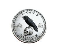 La Moneda F-Caw-F: ¡para Aquellos Que se ríen de la Vida y no Les importan Nada! Divertida Moneda de Cuervo de Libertad y Humor, Moneda de Metal de Doble Cara con diseño de Cuervo (#A)