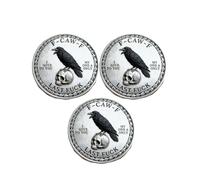 La Moneda F-Caw-F - ¡para quienes se ríen de la Vida y Les Importa un bledo! Monedas Divertidas de Cuervo, diseño de Doble Cara, Moneda de decisión de último Polvo (3Pcs)