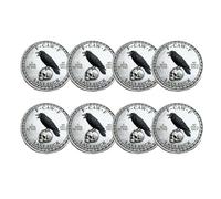 La Moneda F-Caw-F - ¡para quienes se ríen de la Vida y Les Importa un bledo! Monedas Divertidas de Cuervo, diseño de Doble Cara, Moneda de decisión de último Polvo (8Pcs)