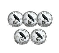 La Moneda F-Caw-F - ¡para quienes se ríen de la Vida y Les Importa un bledo! Monedas Divertidas de Cuervo, diseño de Doble Cara, Moneda de decisión de último Polvo (5Pcs)