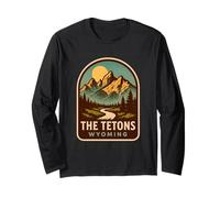La montaña del Parque Nacional Tetons Wyoming Reto Grand Teton Manga Larga