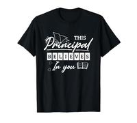 La motivación del Director de la Escuela cree en ti Líder educador Camiseta gráfica económica, Hombre, Negro, XL