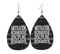 La motivación es lo que te impulsa a empezar, pero la disciplina es lo que te mantiene en marcha. Pendientes de cuero, decoración de ropa, adecuados para fiestas de festivales, días festivos y vida di