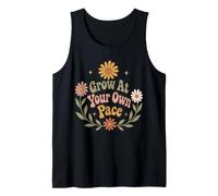 La motivación Floral del Crecimiento Personal Crece a tu Propio Ritmo Camiseta sin Mangas