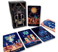 La Muci Fantome Tarot Cards Deck Unique Art Work with Guide Book for Beginners - Una baraja grande minimalista con baraja de tarot de astrología, tarot de hilo dorado azul y baraja de tarot