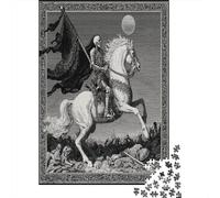 La Muerte cabalga un Hermoso Caballo Blanco Rompecabezas Sostenibles Estampados para Adultos De Madera De 70x50cm/1000pcs