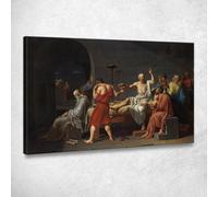 La muerte de Sócrates Jacques Louis David, jld37 - Cuadro impreso sobre lienzo, 100 x 60 cm