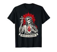 La Muerte es derrotada Oscuro Cristiano Gótico Esqueleto Fe G Camiseta