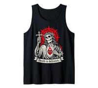 La Muerte es derrotada Oscuro Cristiano Gótico Esqueleto Fe G Camiseta sin Mangas