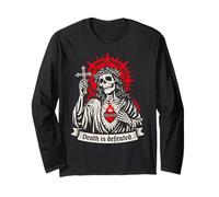La Muerte es derrotada Oscuro Cristiano Gótico Esqueleto Fe G Manga Larga