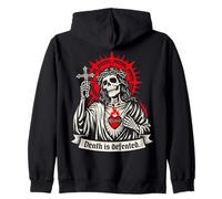 La Muerte es derrotada Oscuro Cristiano Gótico Esqueleto Fe G Sudadera con Capucha