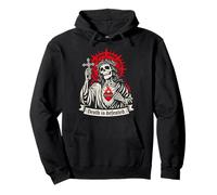 La Muerte es derrotada Oscuro Cristiano Gótico Esqueleto Fe G Sudadera con Capucha