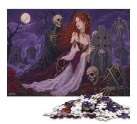 La Muerte y la Doncella Puzzle De Madera 300 Piezas Adultos Y Niños,14 Años+,Deco Pared,Desafío Romance Oscuro Gótico,Rompecabezas,Madera,Regalo Ideal,Anti-estrés,Reto,Relax,Educativo (40x28cm)