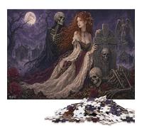 La Muerte y la Doncella Puzzle De Madera 300 Piezas Adultos Y Niños,Anti-estrés,Reto Romance Oscuro Gótico,Rompecabezas,Deco Pared,Regalo Ideal,14 Años+,Relax,Desafío,Madera,Educativo (40x28cm)