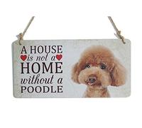 La muestra del perro de caniche Una casa no es un hogar con una placa del caniche Gran regalo para los amantes del perro (5 "x 10")