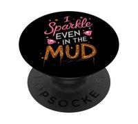 La Mujer Brilla Incluso en el Barro, Corre en Equipo y se burla de Princesas niñas PopSockets PopGrip Adhesivo