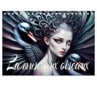 La muse aux oiseaux (Calendrier de bureau 2026 DIN A5 vertical), CALVENDO calendrier mensuel: Association magique d'un oiseau et d'une belle muse, créée avec l'IA.