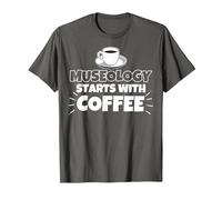 La museología Comienza con el Regalo Divertido del café Camiseta, Hombre, Asfalto, L