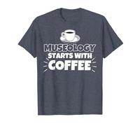 La museología Comienza con el Regalo Divertido del café Camiseta, Hombre, Azul Jaspeado, 3XL