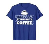 La museología Comienza con el Regalo Divertido del café Camiseta, Hombre, Azul Real, M