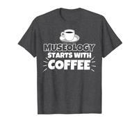 La museología Comienza con el Regalo Divertido del café Camiseta, Hombre, Jaspeado Oscuro, M