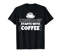 La museología Comienza con el Regalo Divertido del café Camiseta, Hombre, Negro, 3XL