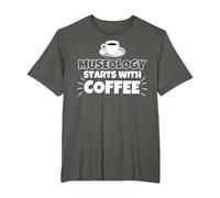 La museología Comienza con el Regalo Divertido del café Camiseta, Hombre Tallas Grandes, Asfalto, 5X Alto