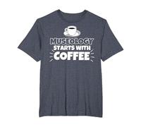 La museología Comienza con el Regalo Divertido del café Camiseta, Hombre Tallas Grandes, Azul Jaspeado, 3X Alto