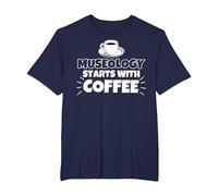 La museología Comienza con el Regalo Divertido del café Camiseta, Hombre Tallas Grandes, Azul Marino, 6X Alto