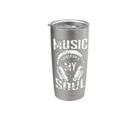 La música calma mi alma Vaso térmico de acero inoxidable de doble pared