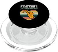 La música del saxofonista nunca subestima a una chica con un saxofón PopSockets PopGrip para MagSafe